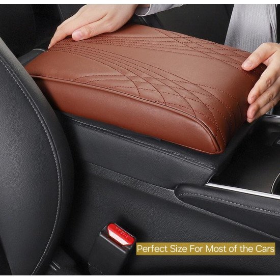 Premium Leather Car Armrest Cushion with Pocket - Center Console Pad Premium Leather Car Armrest Cushion with Pocket - Center Console Pad