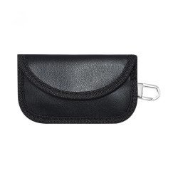 Signal Blocking Faraday Case Leather - RFID Key Fob Protection Pouch