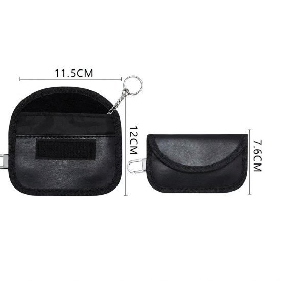 Signal Blocking Faraday Case Leather - RFID Key Fob Protection Pouch Signal Blocking Faraday Case Leather - RFID Key Fob Protection Pouch