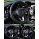 Black PU Leather Expandable Steering Wheel Cover 38CM 3 Colors – Black, Black Blue & Black Red