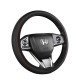 Black PU Leather Expandable Steering Wheel Cover 38CM 3 Colors – Black, Black Blue & Black Red