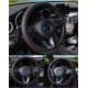 Black PU Leather Expandable Steering Wheel Cover 38CM 3 Colors – Black, Black Blue & Black Red
