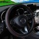 Black PU Leather Expandable Steering Wheel Cover 38CM 3 Colors – Black, Black Blue & Black Red