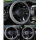 PU Leather Expandable Steering Wheel Cover 38CM (Grey) - Universal Fit