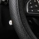Black PU Leather Expandable Steering Wheel Cover 38CM 3 Colors – Black, Black Blue & Black Red
