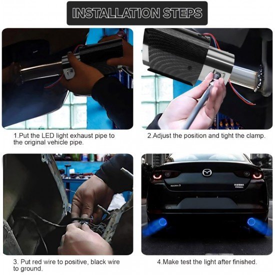 Carbon Fiber LED Exhaust Tail Tip 2.5 Inch Inlet 3.5 Inch Outlet – Blue & Red LED Glow | Universal Fit Carbon Fiber LED Exhaust Tail Tip 2.5 Inch Inlet 3.5 Inch Outlet – Blue & Red LED Glow | Universal Fit