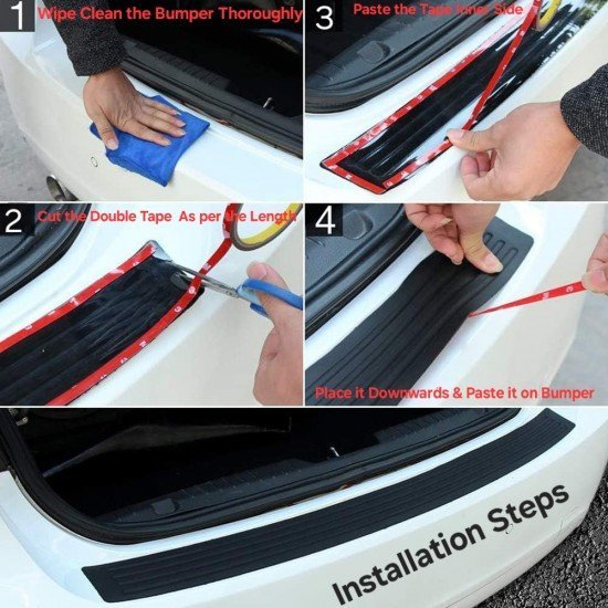 Car Rear Bumper Anti Scratch Protection Guards - Universal Fit - 90 & 104 CM (Carbon Fiber) Car Rear Bumper Anti Scratch Protection Guards - Universal Fit - 90 & 104 CM (Carbon Fiber)