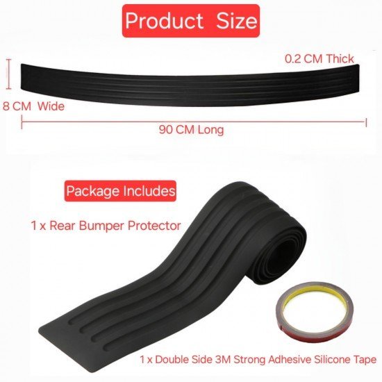 Car Rear Bumper Anti Scratch Protection Guards - Universal Fit - 90CM (Black)