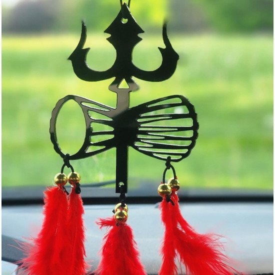 Shiva Trishul Dream Catcher Car Hanging - Handcrafted Mahadev Décor (2 Colors) Shiva Trishul Dream Catcher Car Hanging - Handcrafted Mahadev Décor (2 Colors)