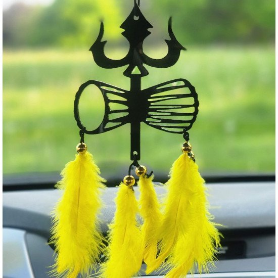 Shiva Trishul Dream Catcher Car Hanging - Handcrafted Mahadev Décor (2 Colors) Shiva Trishul Dream Catcher Car Hanging - Handcrafted Mahadev Décor (2 Colors)
