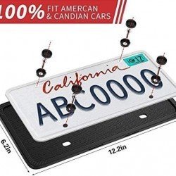 Silicone License Plate Frames - Water & Rust Proof (North America) 5 Colors