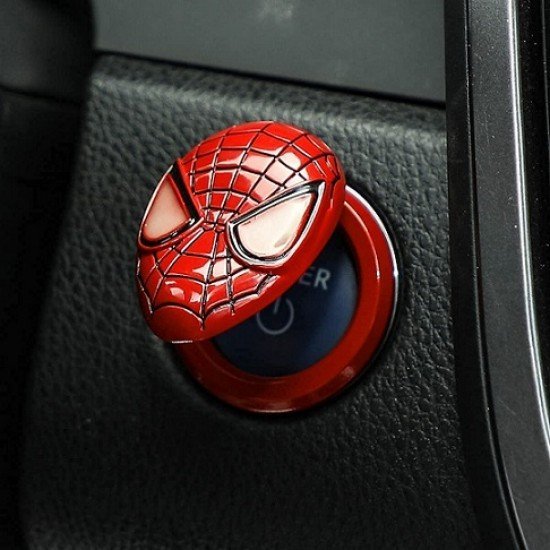 Spider Man Car Engine Start Stop Button Flip Covers - Universal Fit (2 Colors) Radium Eyes