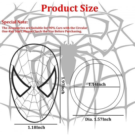 Spider Man Car Engine Start Stop Button Flip Covers - Universal Fit (2 Colors) Radium Eyes