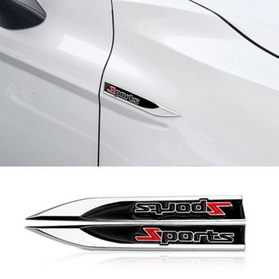 Sports 3D Metal Emblems Pair Chrome Black & Red Universal Fit – 14.6x1.8CM Sports 3D Metal Emblems Pair Chrome Black & Red Universal Fit – 14.6x1.8CM