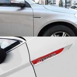 Sports 3D Metal Emblems Pair Chrome Black & Red Universal Fit – 14.6x1.8CM Sports 3D Metal Emblems Pair Chrome Black & Red Universal Fit – 14.6x1.8CM
