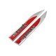 Sports 3D Metal Emblems Pair Chrome Black & Red Universal Fit – 14.6x1.8CM Sports 3D Metal Emblems Pair Chrome Black & Red Universal Fit – 14.6x1.8CM