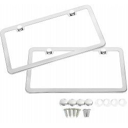 Stainless Steel Premium License Plate Frames (North America) - Set of 2 Stainless Steel Premium License Plate Frames (North America) - Set of 2