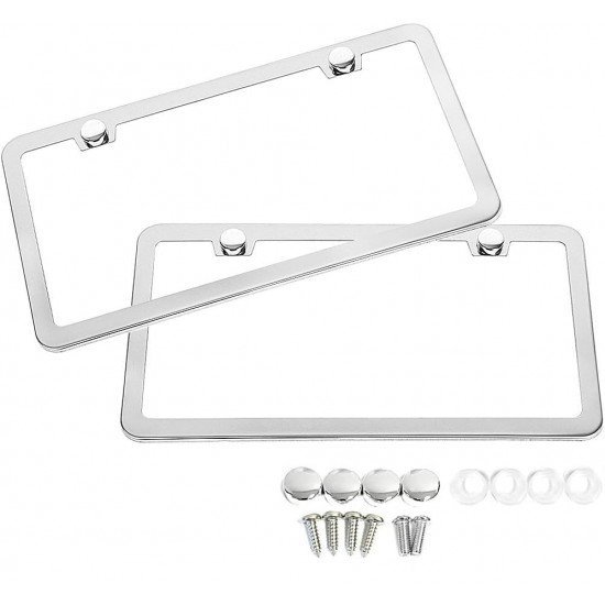 Stainless Steel Premium License Plate Frames (North America) - Set of 2 Stainless Steel Premium License Plate Frames (North America) - Set of 2