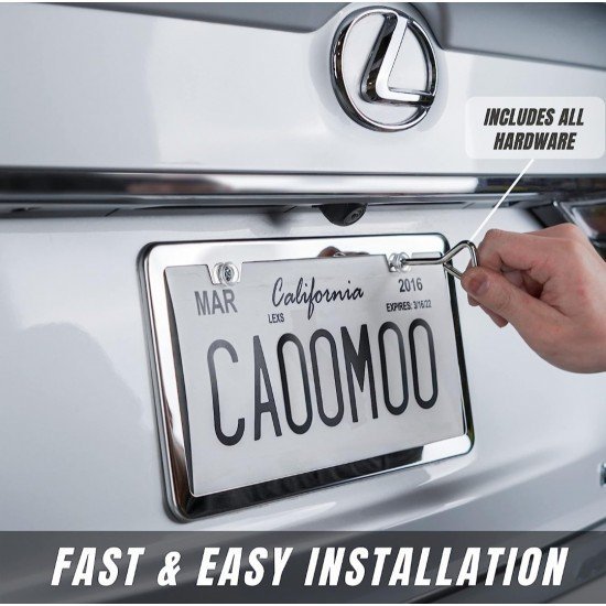 Stainless Steel Premium License Plate Frames (North America) - Set of 2 Stainless Steel Premium License Plate Frames (North America) - Set of 2