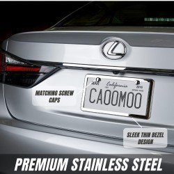 Stainless Steel Premium License Plate Frames (North America) - Set of 2 Stainless Steel Premium License Plate Frames (North America) - Set of 2