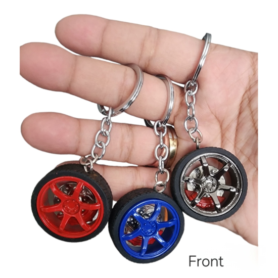 Car Wheels Key Chain - Zinc Alloy Automotive Keyring