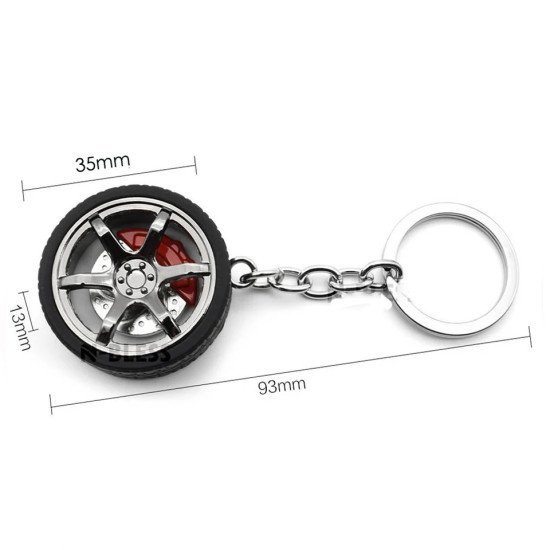 Car Wheels Key Chain - Zinc Alloy Automotive Keyring