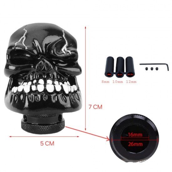 Black Skull Head Car Gear Shift Knob Universal Fit Black Skull Head Car Gear Shift Knob Universal Fit