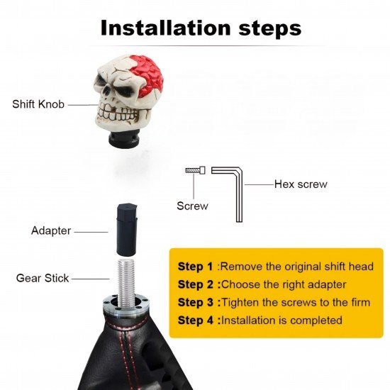 Skull & Brain Car Gear Shift Knob - Universal Fit Skull & Brain Car Gear Shift Knob - Universal Fit