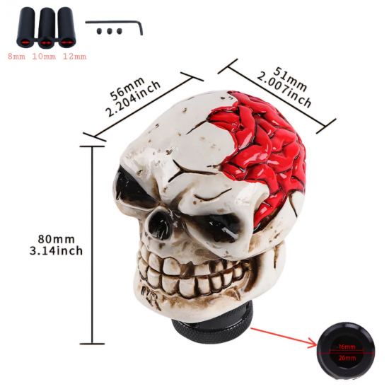 Skull & Brain Car Gear Shift Knob - Universal Fit Skull & Brain Car Gear Shift Knob - Universal Fit