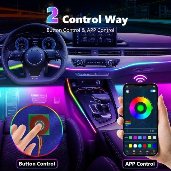 Car Interior Acrylic Symphony Ambient Lighting Kit (22 Lights in 1 Pack) 16 Million Colors Car Interior Acrylic Symphony Ambient Lighting Kit (22 Lights in 1 Pack) 16 Million Colors