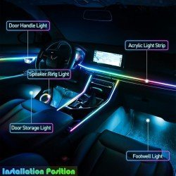 Car Interior Acrylic Symphony Ambient Lighting Kit (22 Lights in 1 Pack) 16 Million Colors