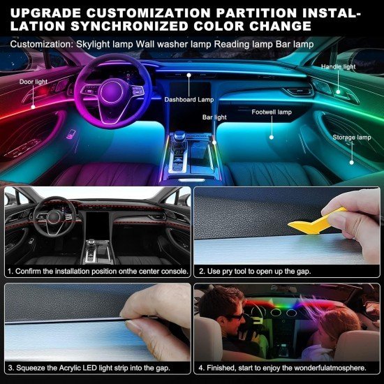 Car Interior Acrylic Symphony Ambient Lighting Kit (22 Lights in 1 Pack) 16 Million Colors Car Interior Acrylic Symphony Ambient Lighting Kit (22 Lights in 1 Pack) 16 Million Colors