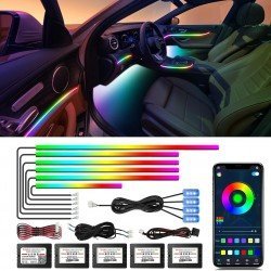 Car Interior Acrylic Symphony Ambient Lighting Kit (18 Lights in 1 Pack) 16 Million Colors