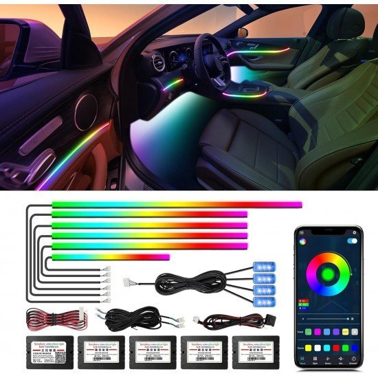 Car Interior Acrylic Symphony Ambient Lighting Kit (18 Lights in 1 Pack) 16 Million Colors Car Interior Acrylic Symphony Ambient Lighting Kit (18 Lights in 1 Pack) 16 Million Colors