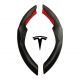 Carbon Fiber Steering Wheel Cover for Tesla 3 & Y (Black)