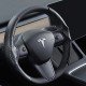 Carbon Fiber Steering Wheel Cover for Tesla 3 & Y (Black)