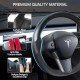 Carbon Fiber Steering Wheel Cover for Tesla 3 & Y (Black)