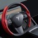 Carbon Fiber Steering Wheel Cover for Tesla 3 & Y (Black)