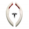 Carbon Fiber Steering Wheel Cover for Tesla 3 & Y (White)