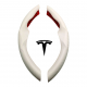 Carbon Fiber Steering Wheel Cover for Tesla 3 & Y (White) Carbon Fiber Steering Wheel Cover for Tesla 3 & Y (White)