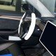 Carbon Fiber Steering Wheel Cover for Tesla 3 & Y (White) Carbon Fiber Steering Wheel Cover for Tesla 3 & Y (White)
