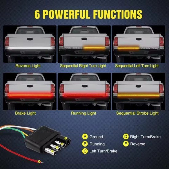 Truck Tailgate LED Lighting Strip (Waterproof) 152 cm - Triple Row Lights Truck Tailgate LED Lighting Strip (Waterproof) 152 cm - Triple Row Lights