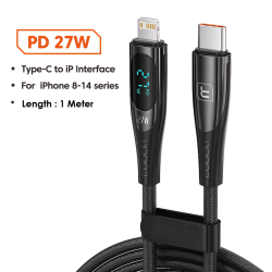 27W PD Fast Charge Lightning Cable with Digital Display (1M Black) 27W PD Fast Charge Lightning Cable with Digital Display (1M Black)