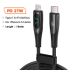 27W PD Fast Charge Lightning Cable with Digital Display (1M Black)