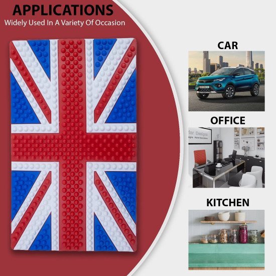 U.K. Flag Anti-Skid Car Dashboard Mat - Non Slip Silicone Organizer U.K. Flag Anti-Skid Car Dashboard Mat - Non Slip Silicone Organizer