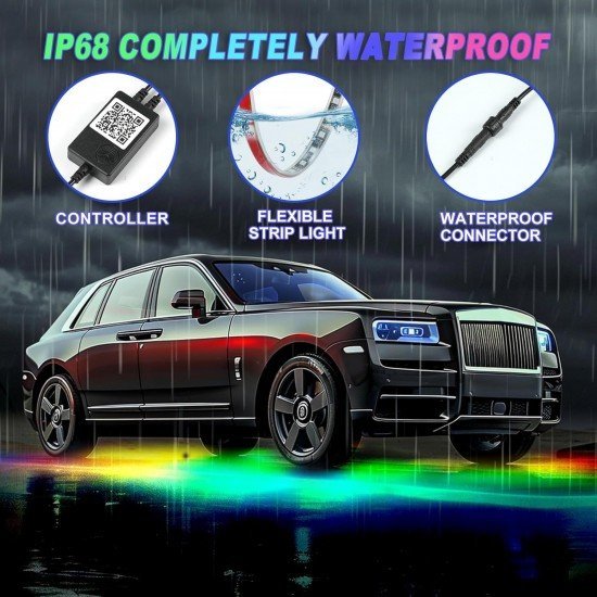 Car Chassis Under glow RGB Light Strip 90 x 120 cm - Universal Fit (Waterproof)
