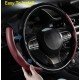 Anti Slip Nappa Leather Steering Wheel Cover - Universal Fit (Coffee)
