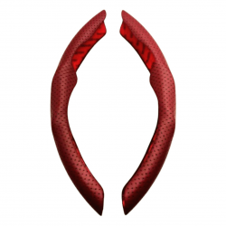 Anti Slip Nappa Leather Steering Wheel Cover - Universal Fit (Wine Red)