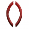 Anti Slip Nappa Leather Steering Wheel Cover - Universal Fit (Wine Red)