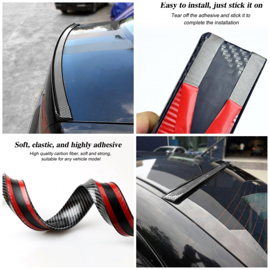 Carbon Fiber Adjustable Car Rear Spoiler Kit - Universal Fit 1.5M 